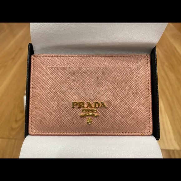 Prada Pink Saffiano Leather Card Holder - Picture 2 of 3